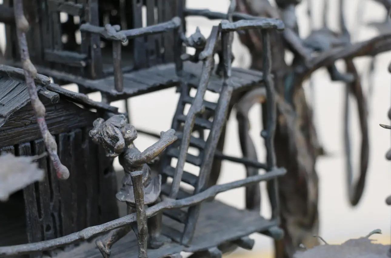 Scultura in bronzo vintage in stile Curtis Jere In condizioni buone in vendita a North Hollywood, CA