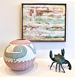 Vintage Bronze Sculpture of a Crab with a Verdigris Patina