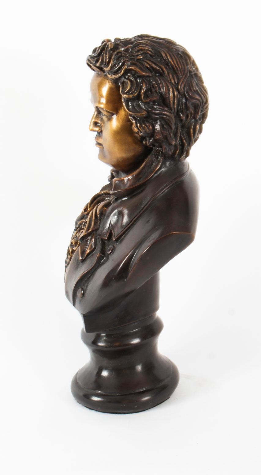 Vintage Bronze Sculpture of Ludwig von Beethoven, 20th Century 2