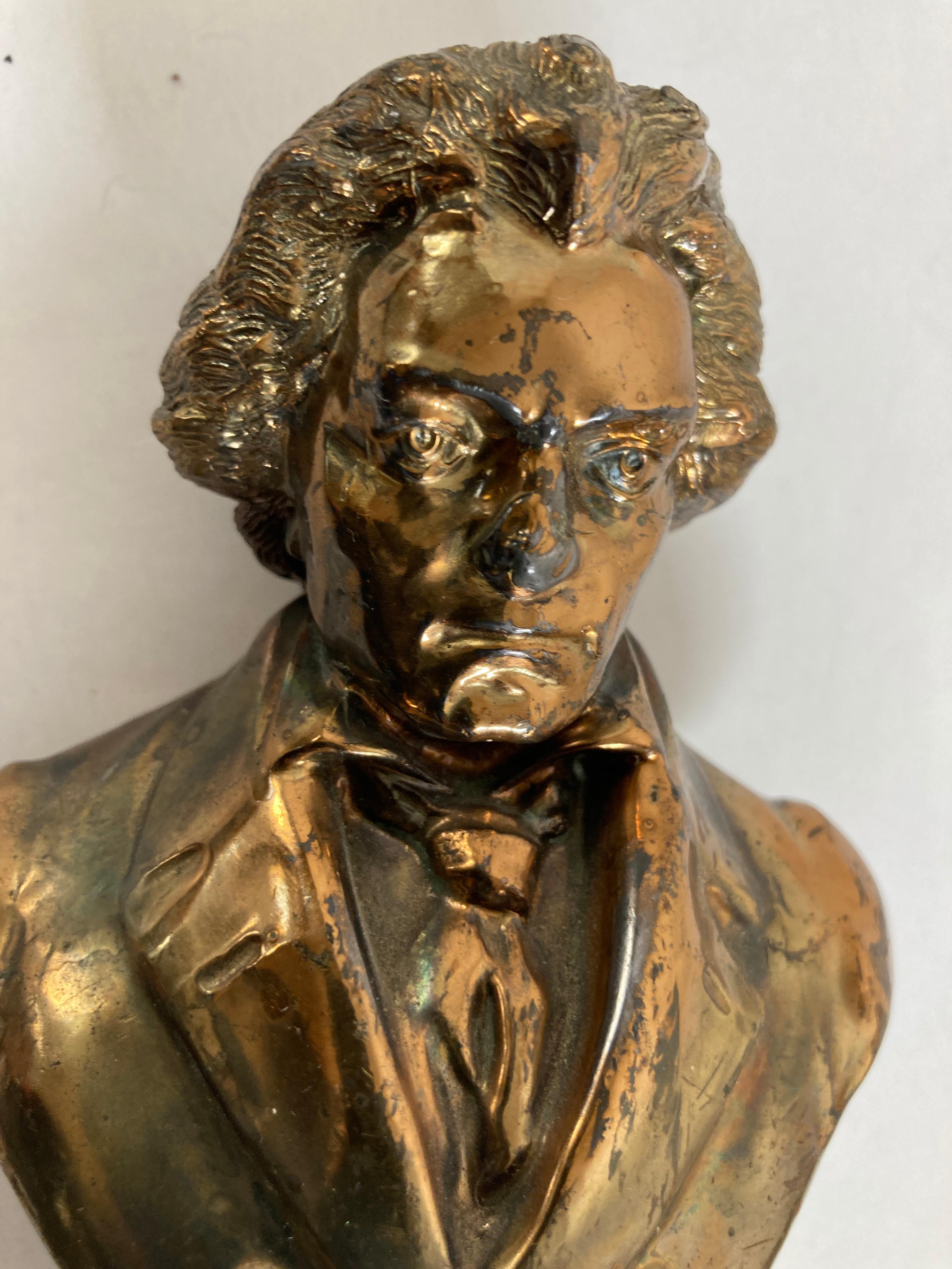 Sculpture vintage en bronze de Ludwig von Beethoven en vente 2