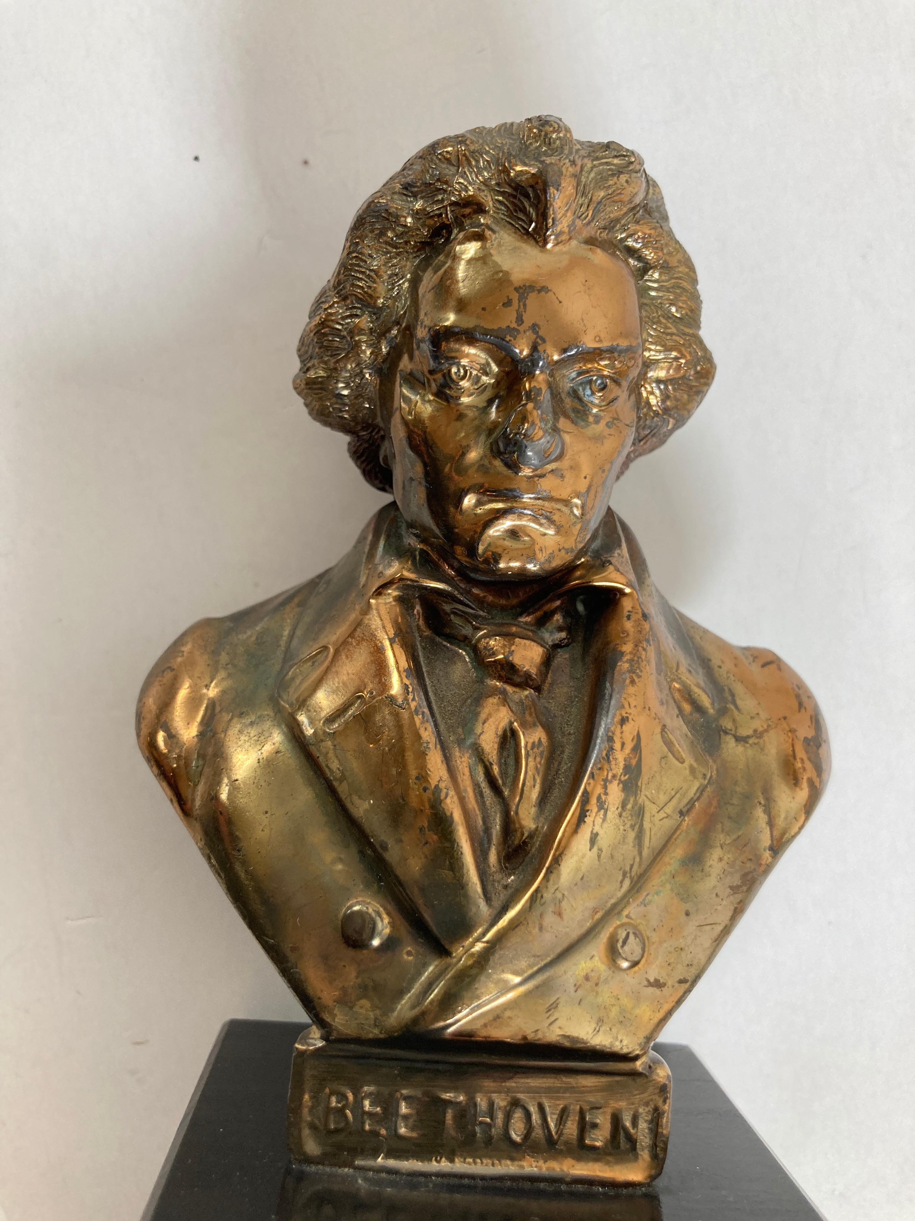 Metal Vintage Bronze Sculpture of Ludwig von Beethoven For Sale