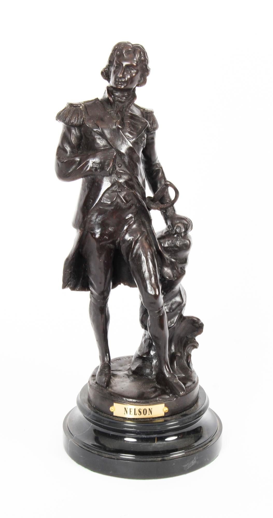 Scultura in bronzo vintage di Nelson del XX secolo in vendita 10