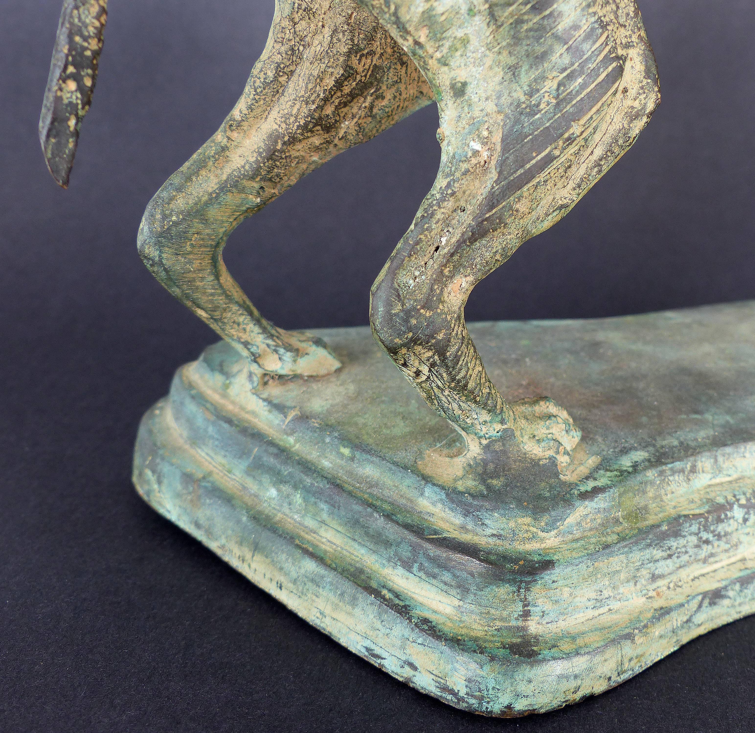 Vintage Bronze Sculpture of Two Hunting Dogs 1