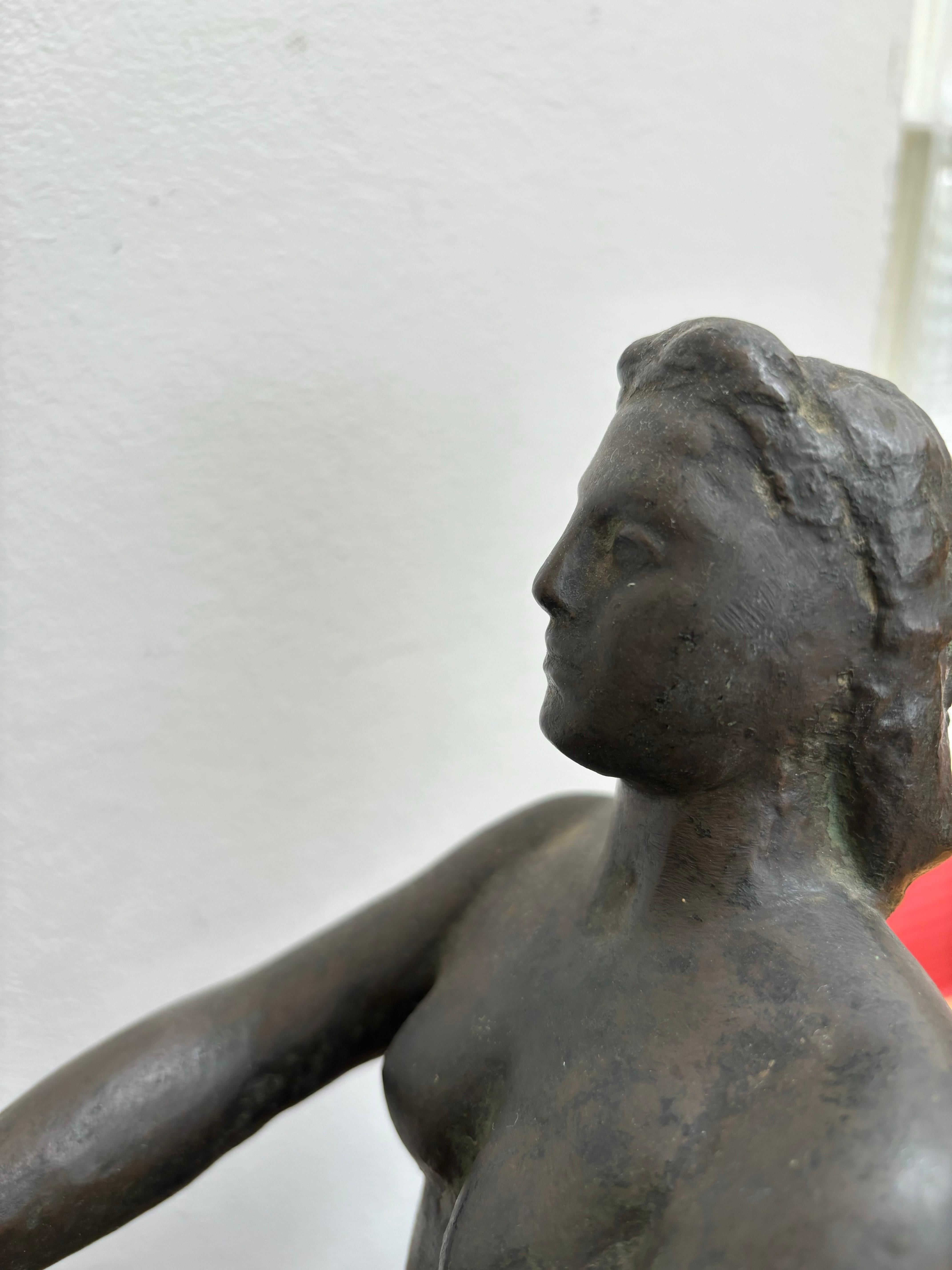 Scultura in bronzo vintage firmata Longuet in vendita 6
