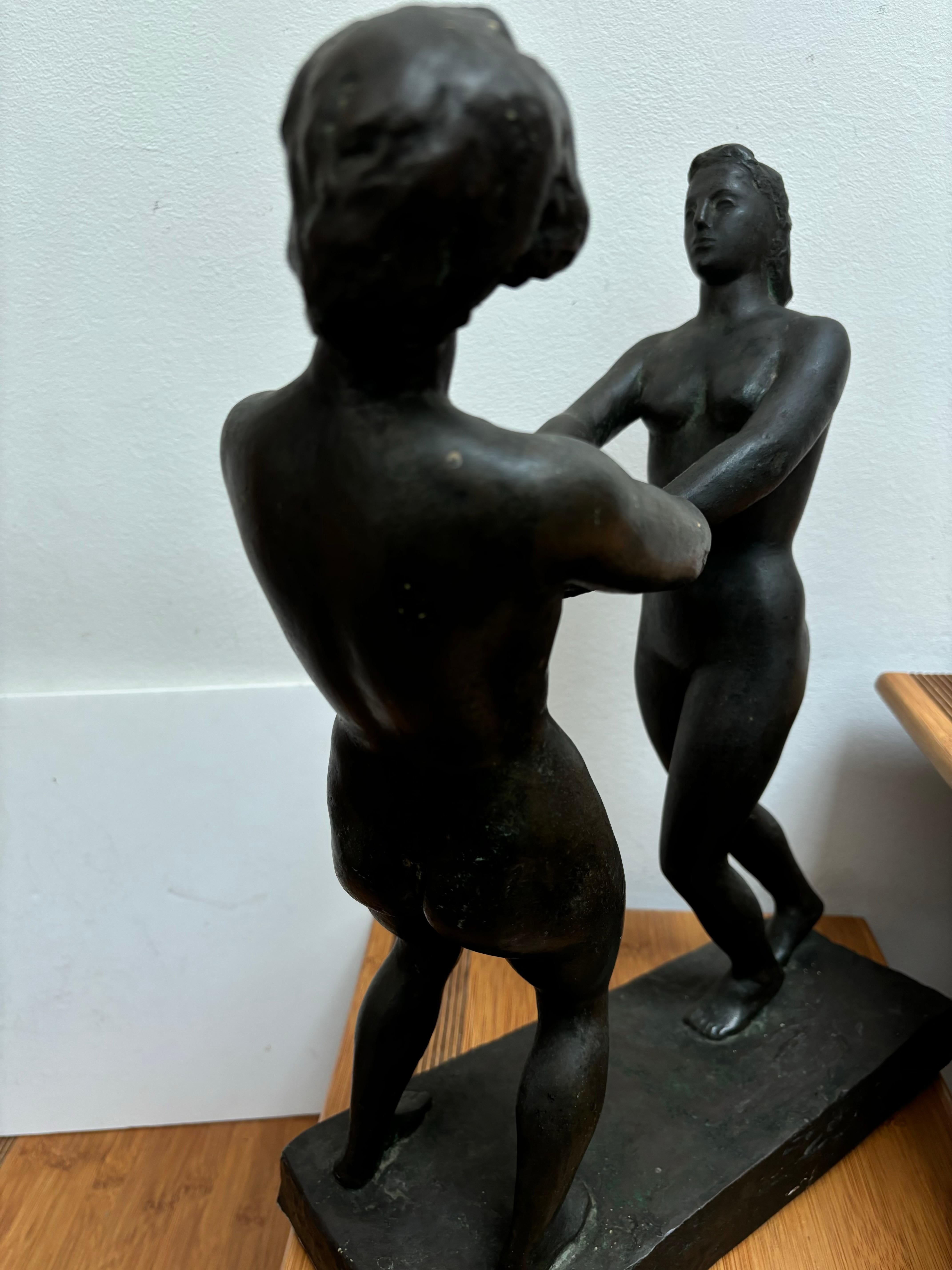 Scultura in bronzo vintage firmata Longuet in vendita 2