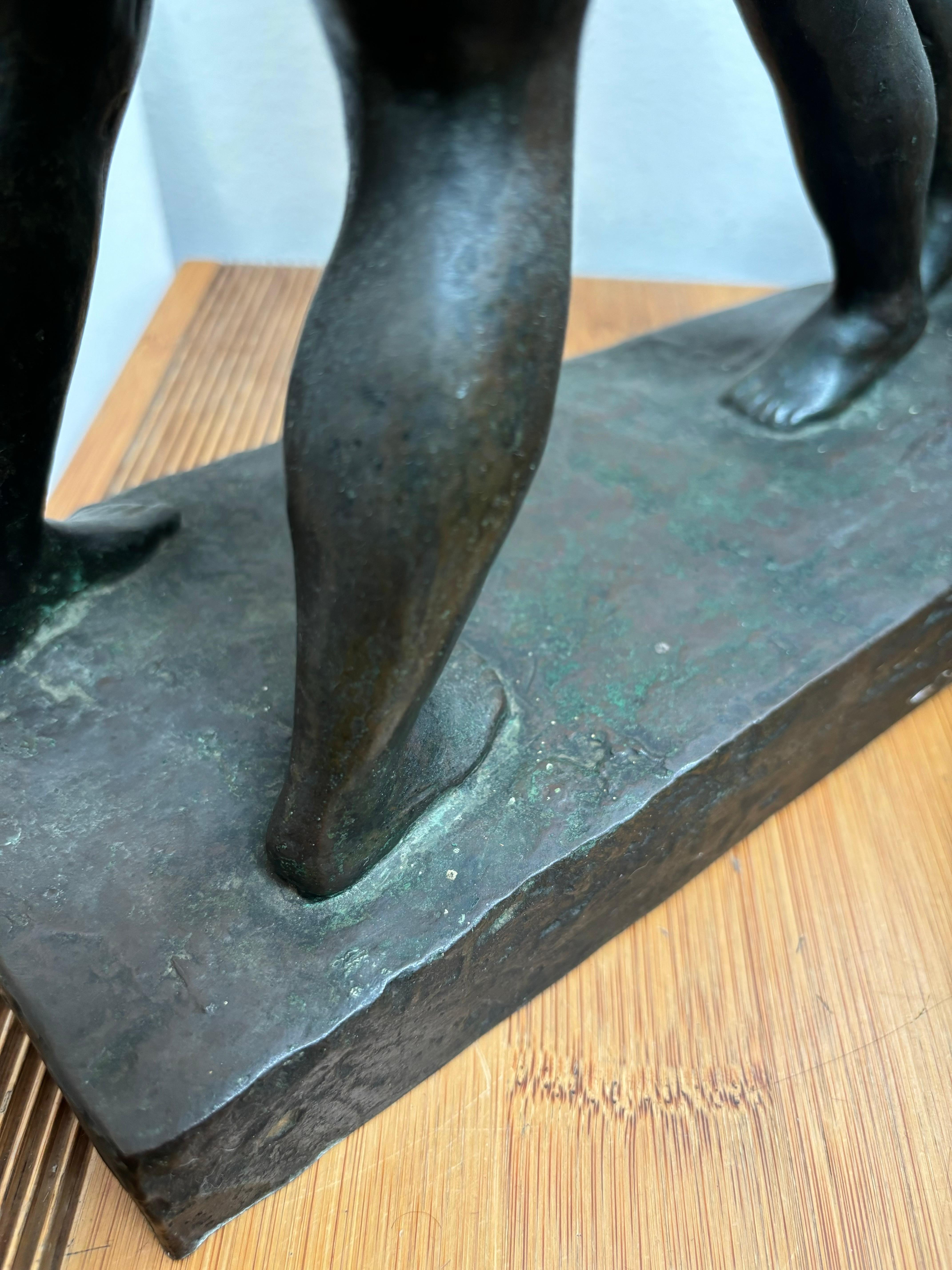 Scultura in bronzo vintage firmata Longuet in vendita 3