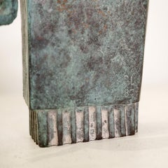 Vintage Bronze Sculpture by PL 87, Mid-Century Modern, 25cm Tall