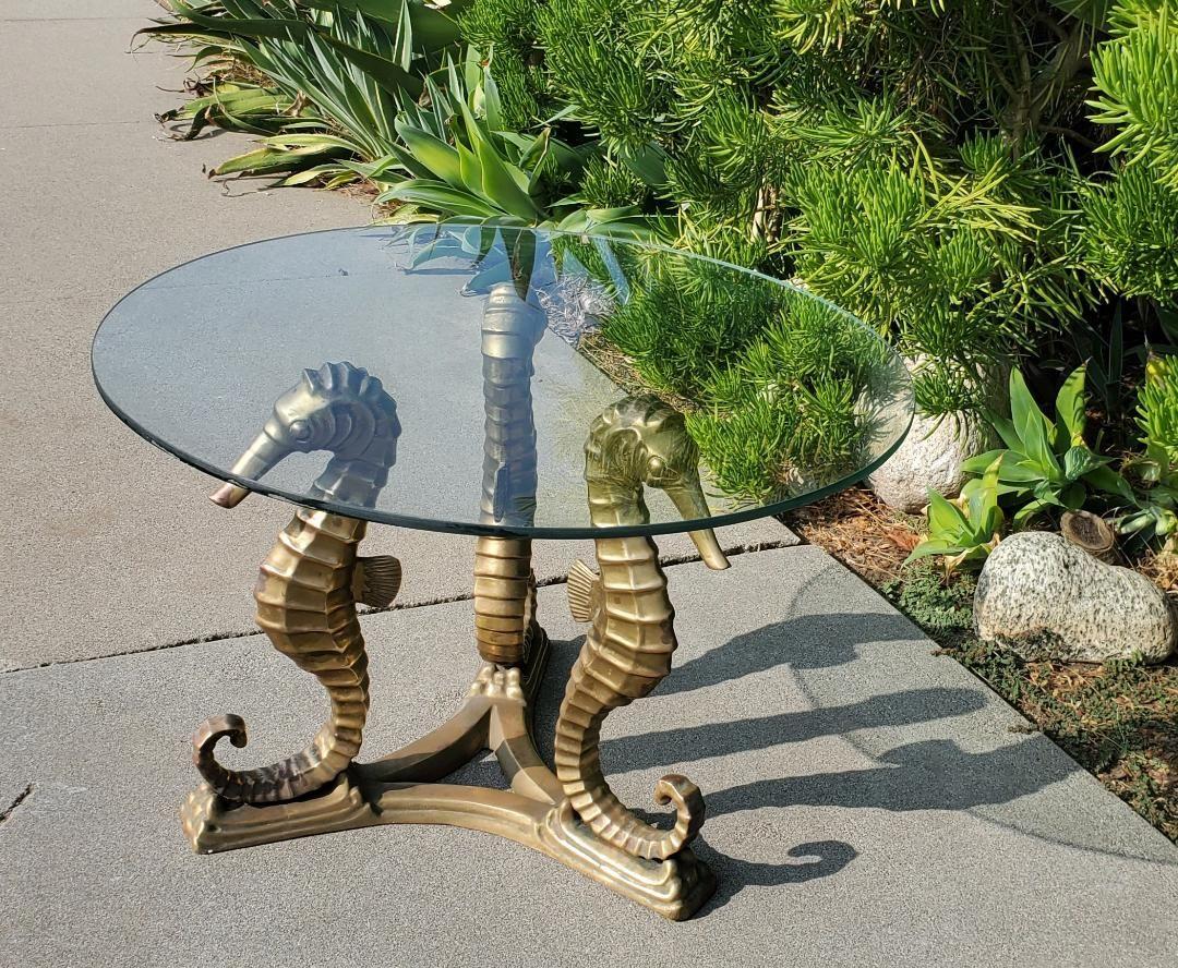 Bronze Table basse sculptée en bronze vintage avec plateau en verre d'origine en vente