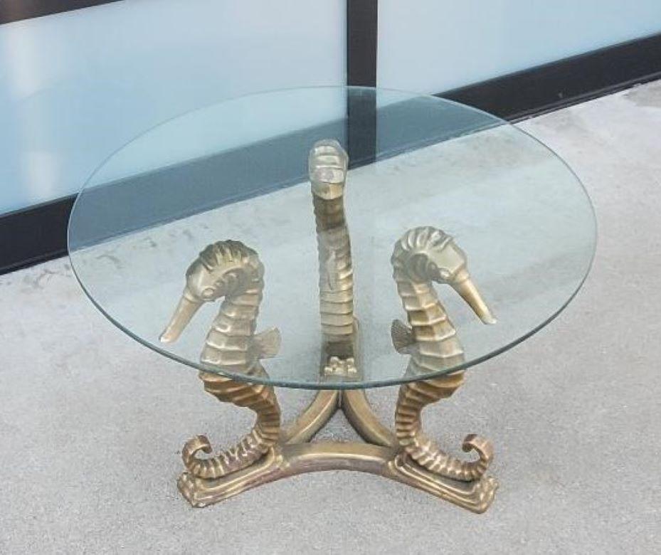 Table basse sculptée en bronze vintage avec plateau en verre d'origine en vente 1