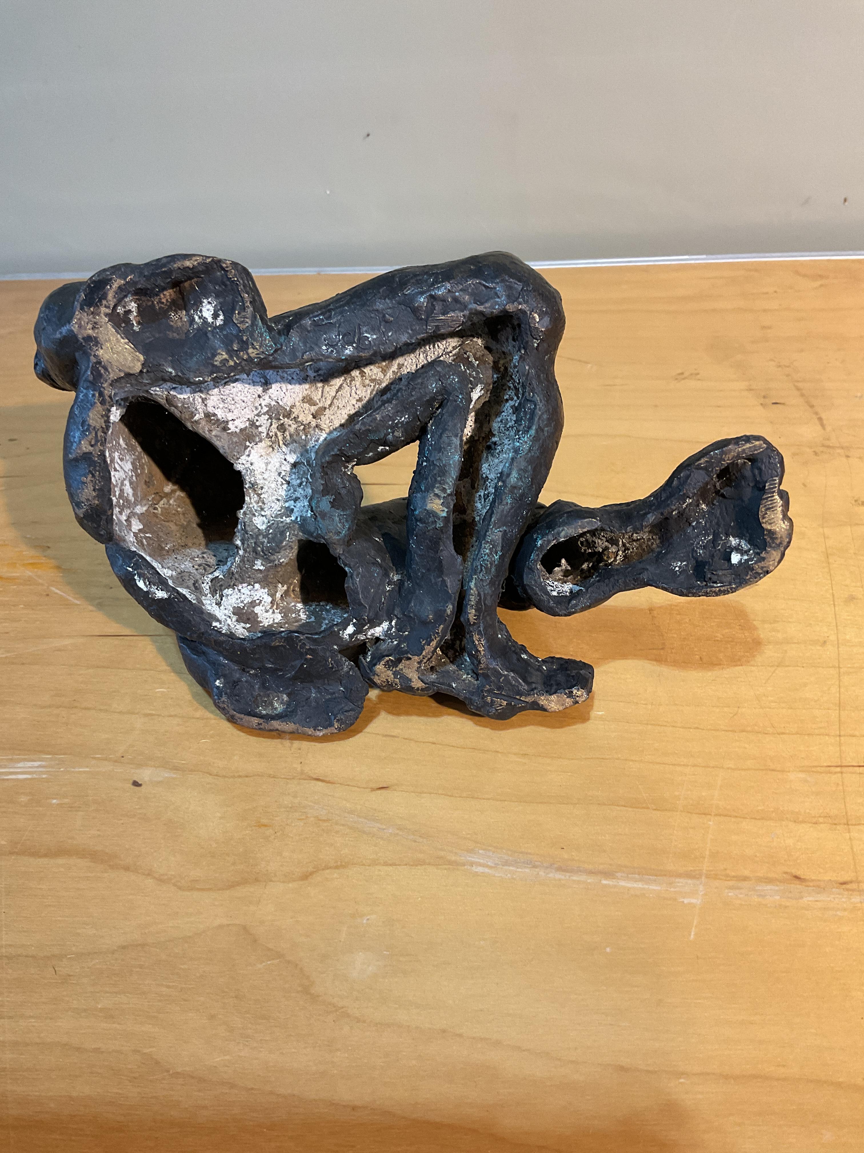 Vintage Bronze Signed Figurative Sculpture in vendita 5
