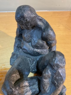 Sculpture figurative vintage signée en bronze