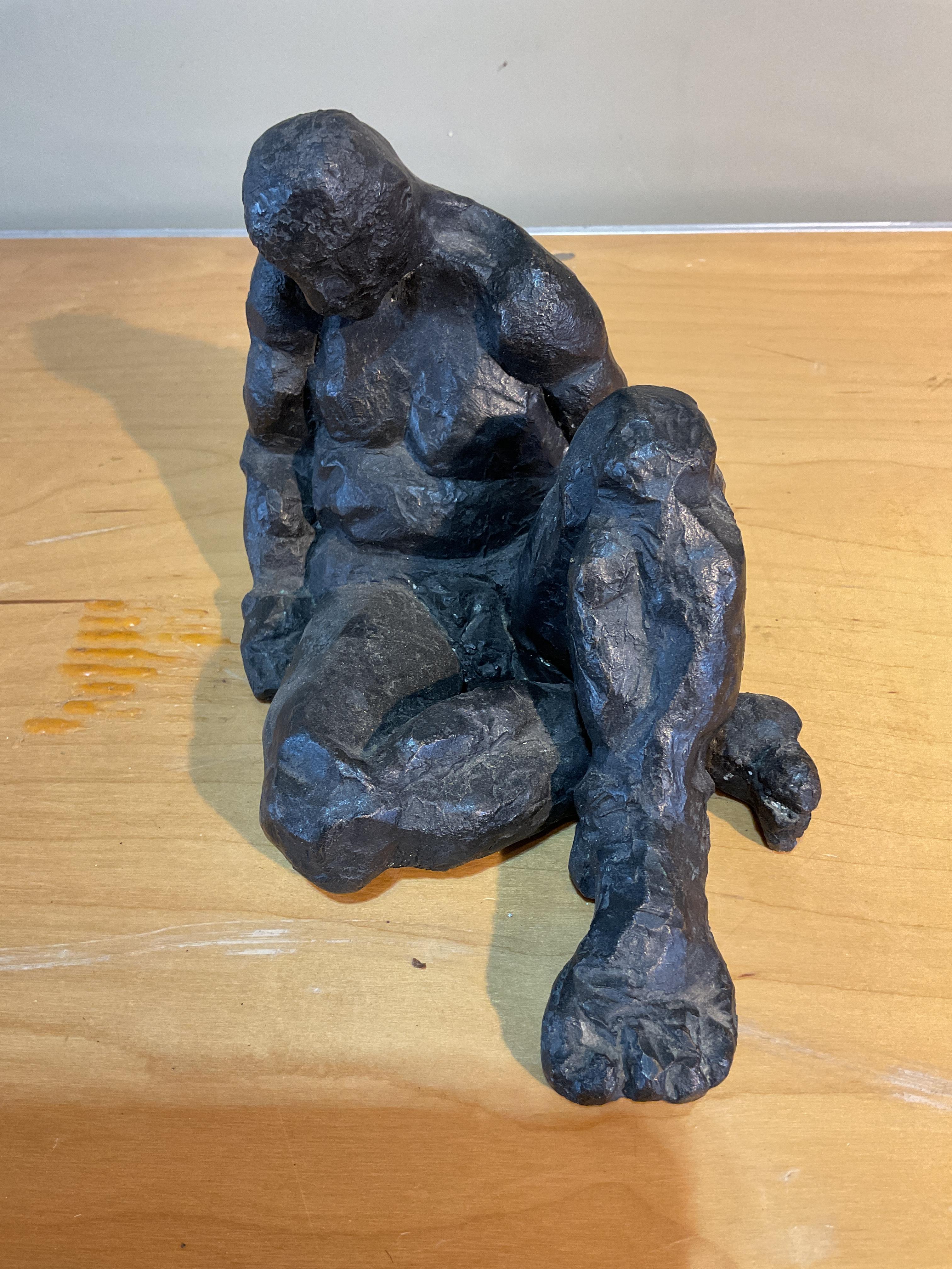 Vintage Bronze Signed Figurative Sculpture in vendita 3