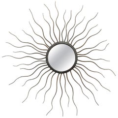 Vintage Bronze "Sinuous" Sunburst Mirror