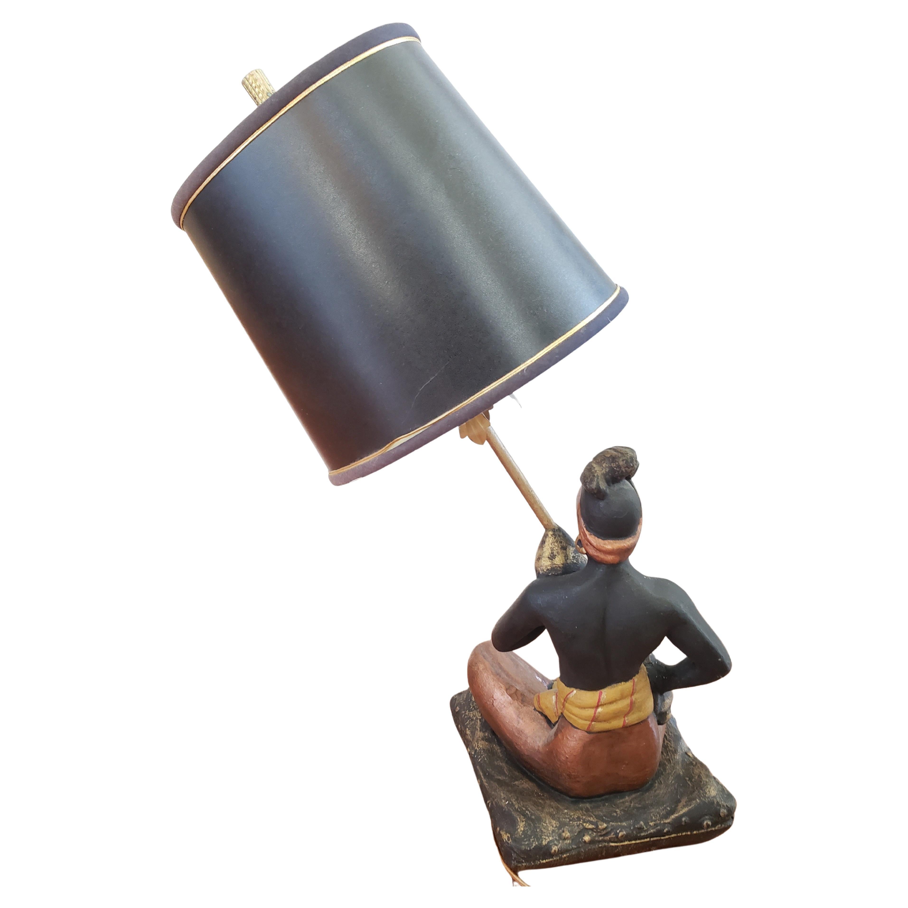 20th Century  Vintage Bronze  Sitting Lady Table Lamp, Circa 1970s For Sale