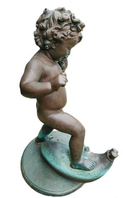 Vintage Bronze Statue/Fountain of Boy