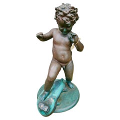 Bronzestatue/Brunnen eines Jungen aus Bronze