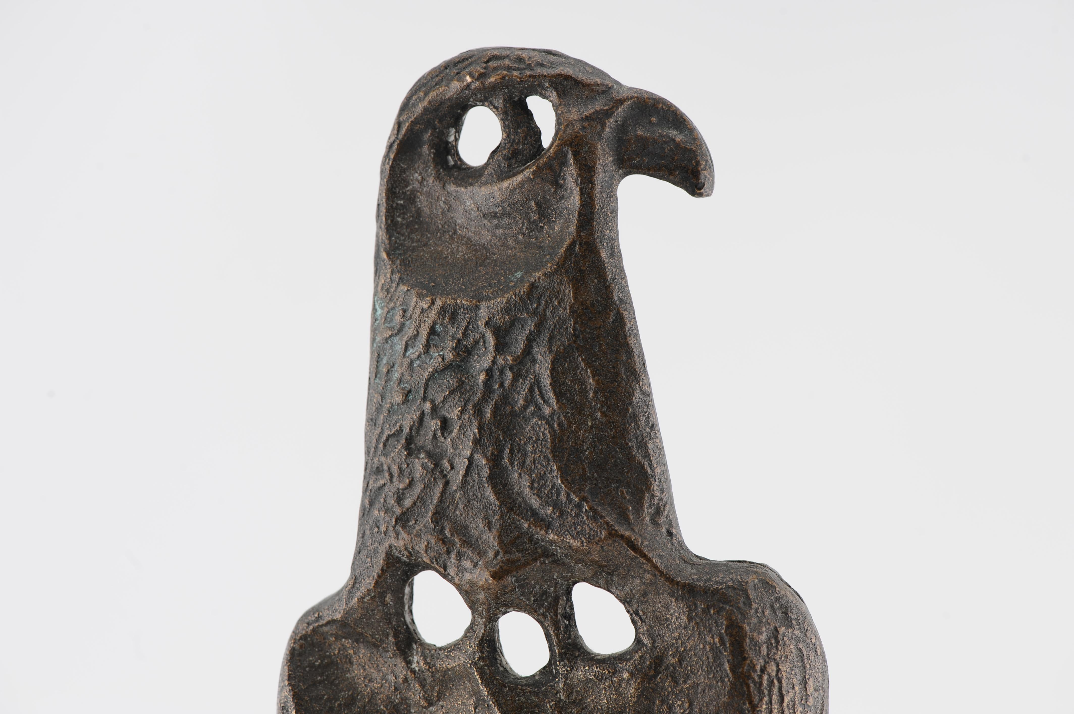 Vintage Bronze Statue of a Stylized Falcon / Bird. Dutch Design 1950's For Sale 9