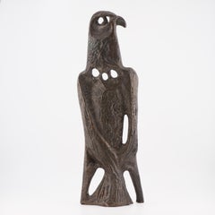 Vintage Bronze Statue of a Stylized Falcon / Bird. Dutch Design 1950's