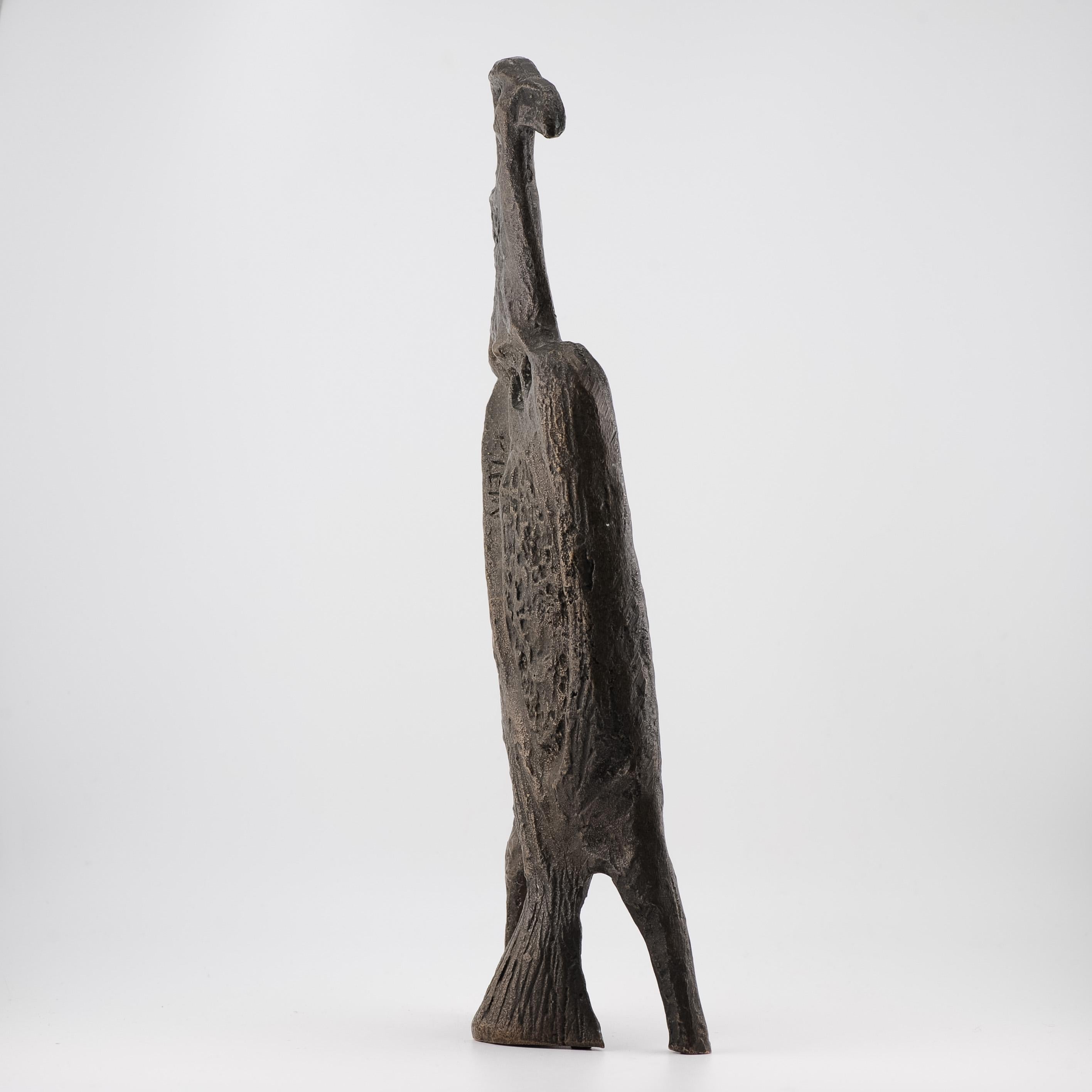 20th Century Vintage Bronze Statue of a Stylized Falcon / Bird. Dutch Design 1950's For Sale