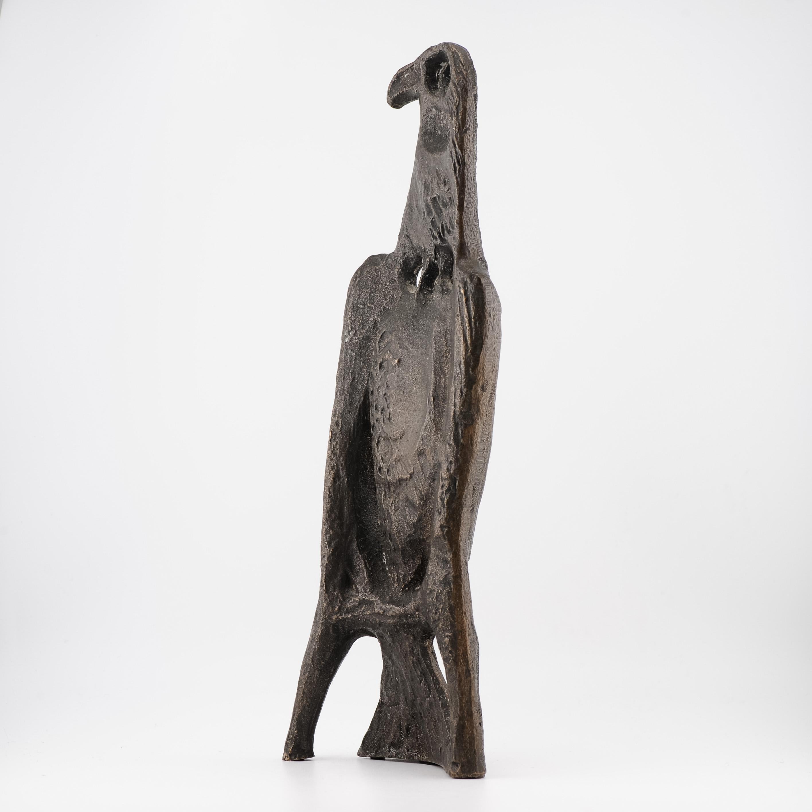 Vintage Bronze Statue of a Stylized Falcon / Bird. Dutch Design 1950's For Sale 4