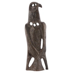 Statua in bronzo vintage di un falco/uccello stilizzato. Design olandese degli anni '50