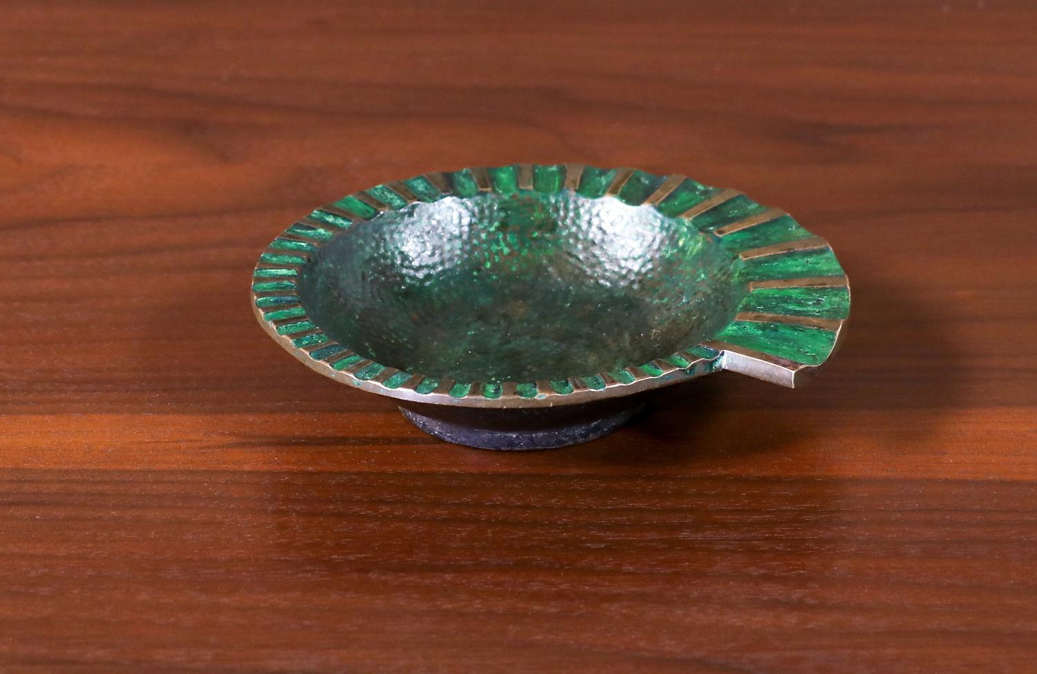 Mid-Century Modern Vintage Bronze Swirl Bowl by Dayagi For Sale