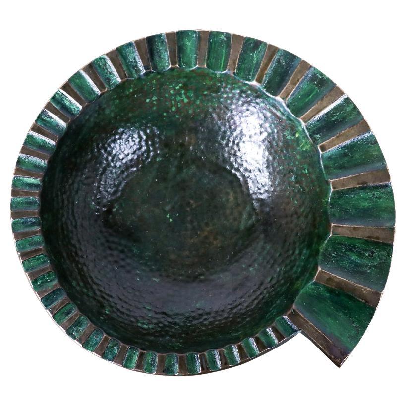 Vintage Bronze Swirl Bowl by Dayagi For Sale