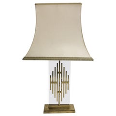 Lampada da tavolo in bronzo vintage, anni '60