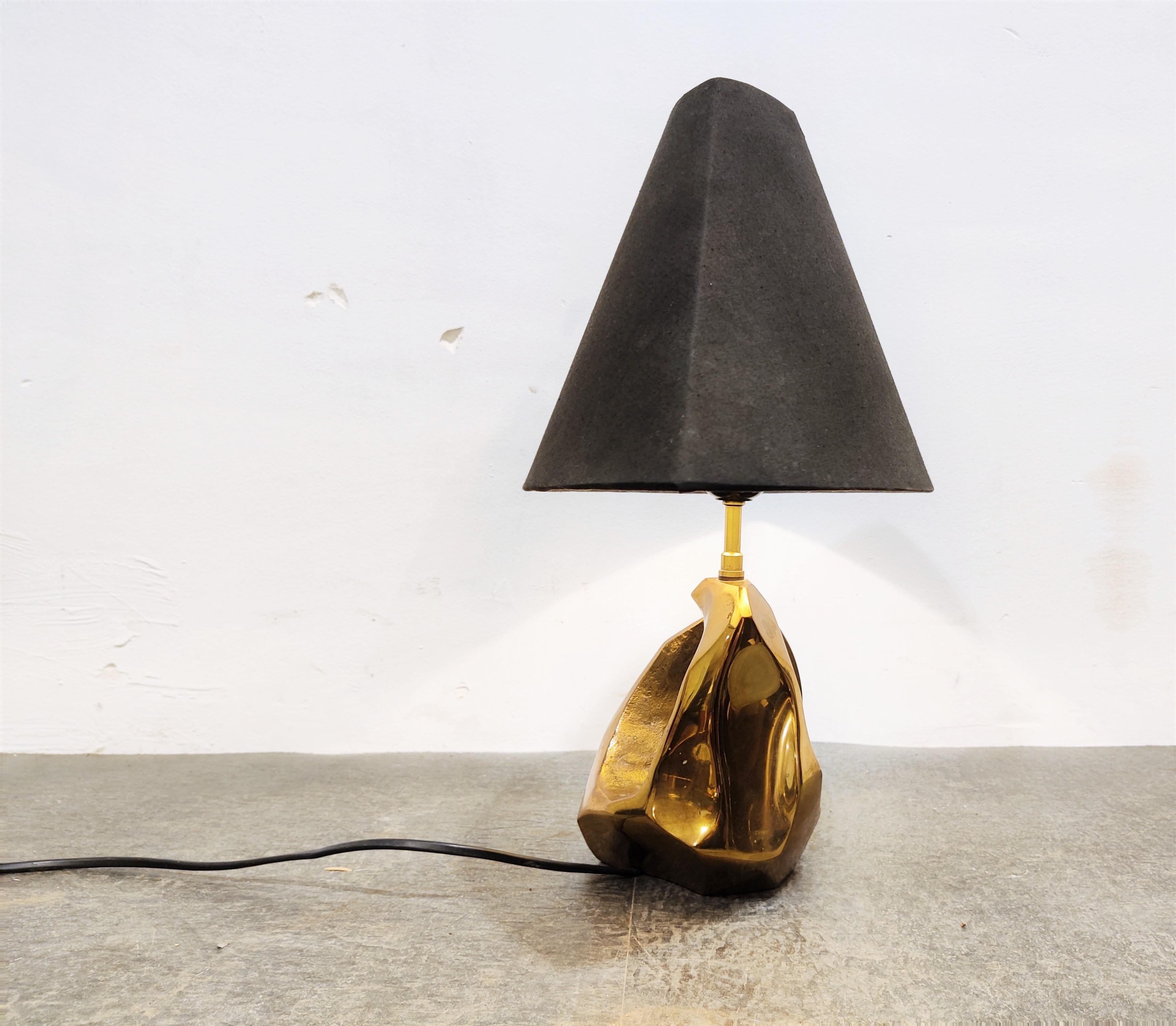 French Vintage Bronze Table Lamp by Michel Jaubert, 1970s