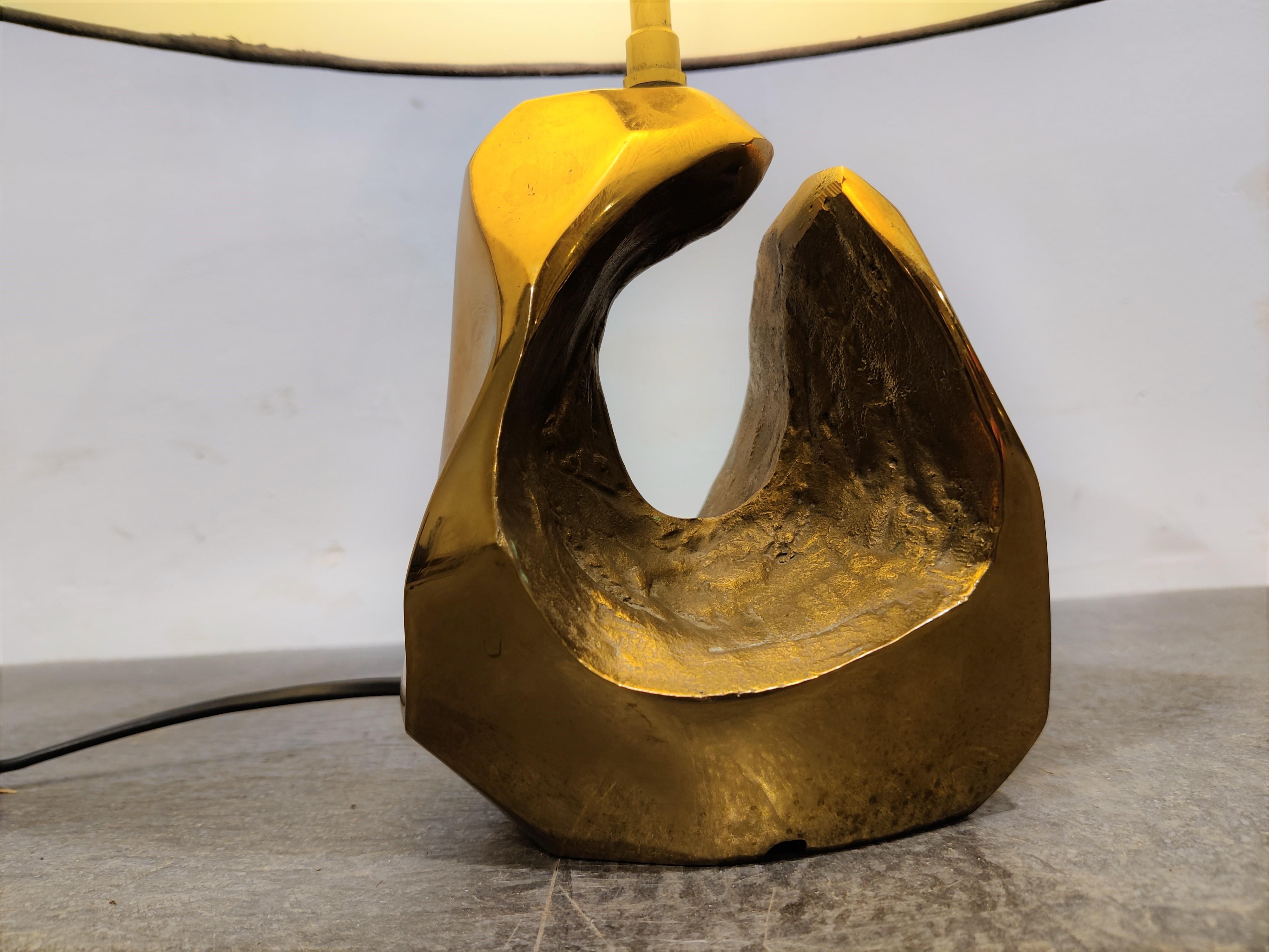 Late 20th Century Vintage Bronze Table Lamp by Michel Jaubert, 1970s
