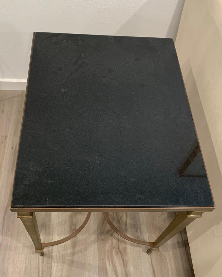 Vintage Bronze Table with Slate Top 4