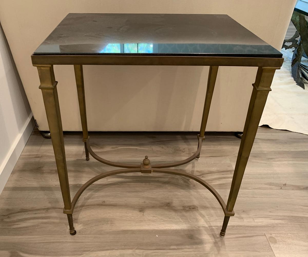 Vintage Bronze Table with Slate Top 1