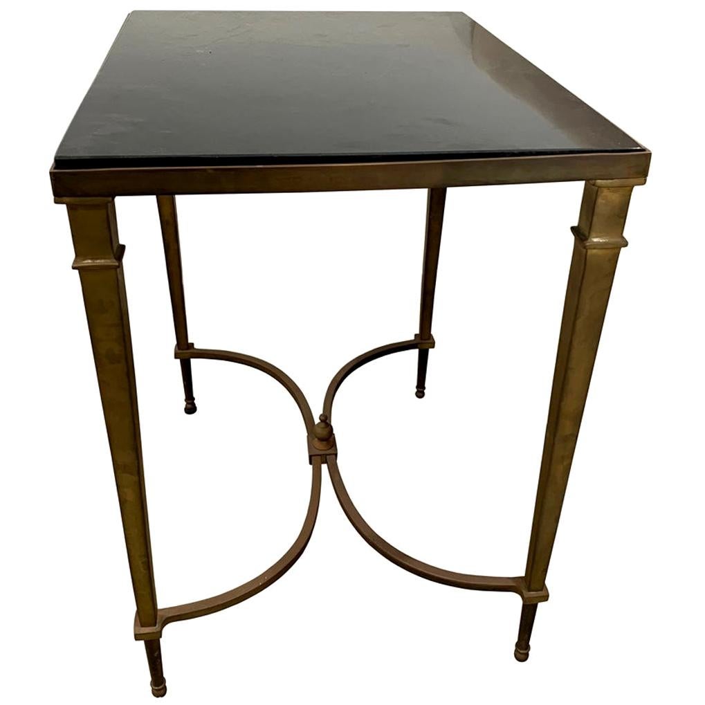 Vintage Bronze Table with Slate Top