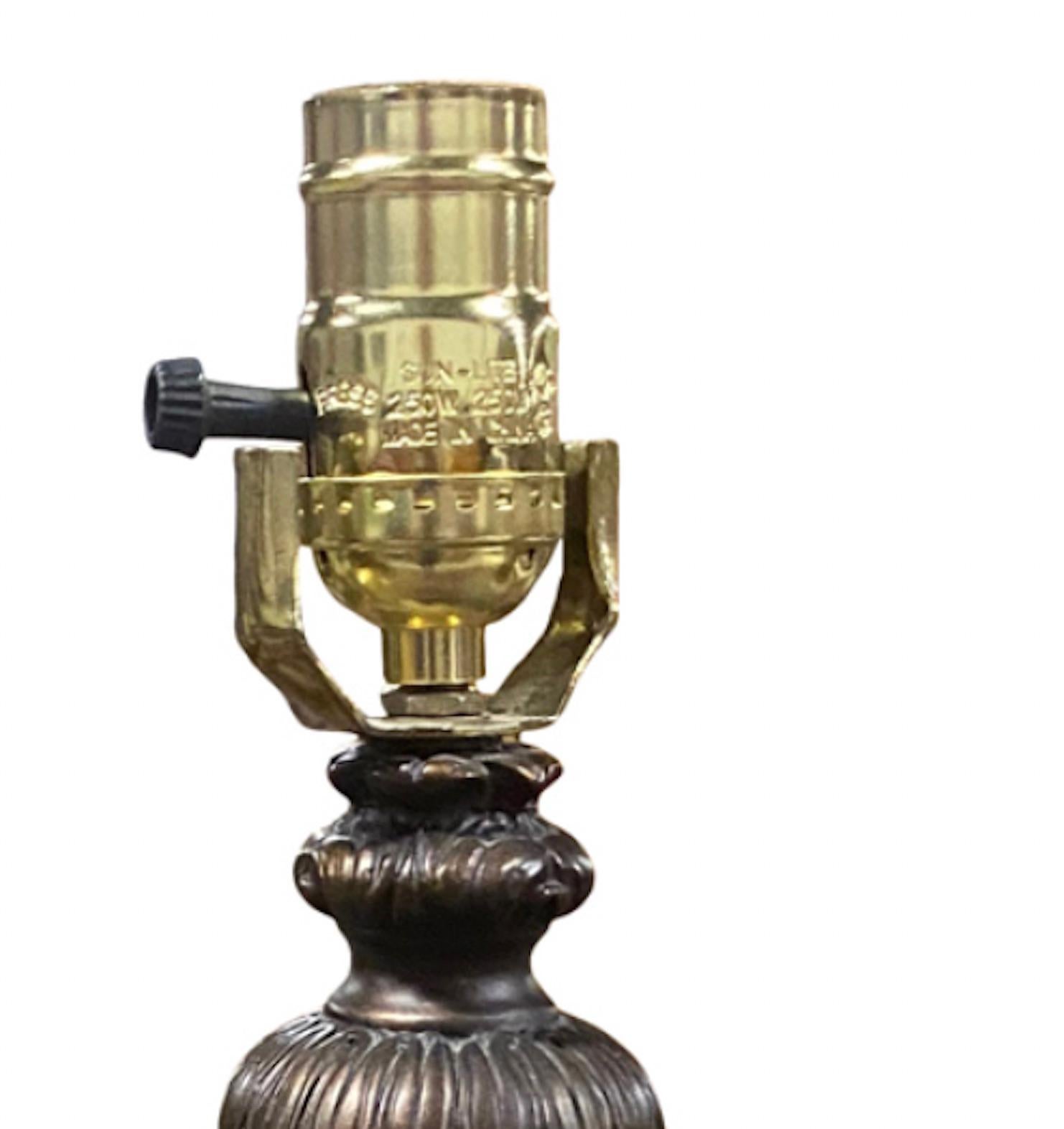 20th Century Vintage Bronze Urn Table Lamp