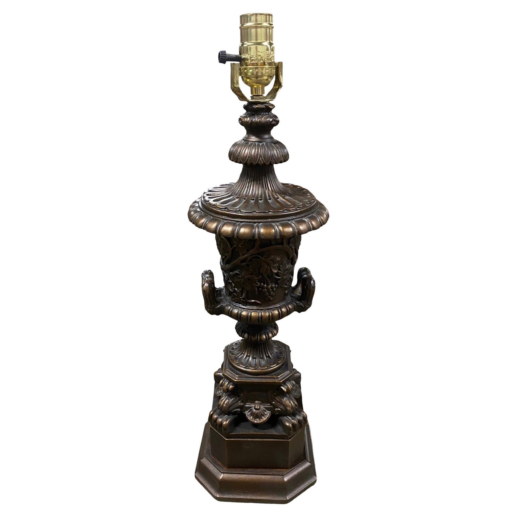 Vintage Bronze Urn Table Lamp