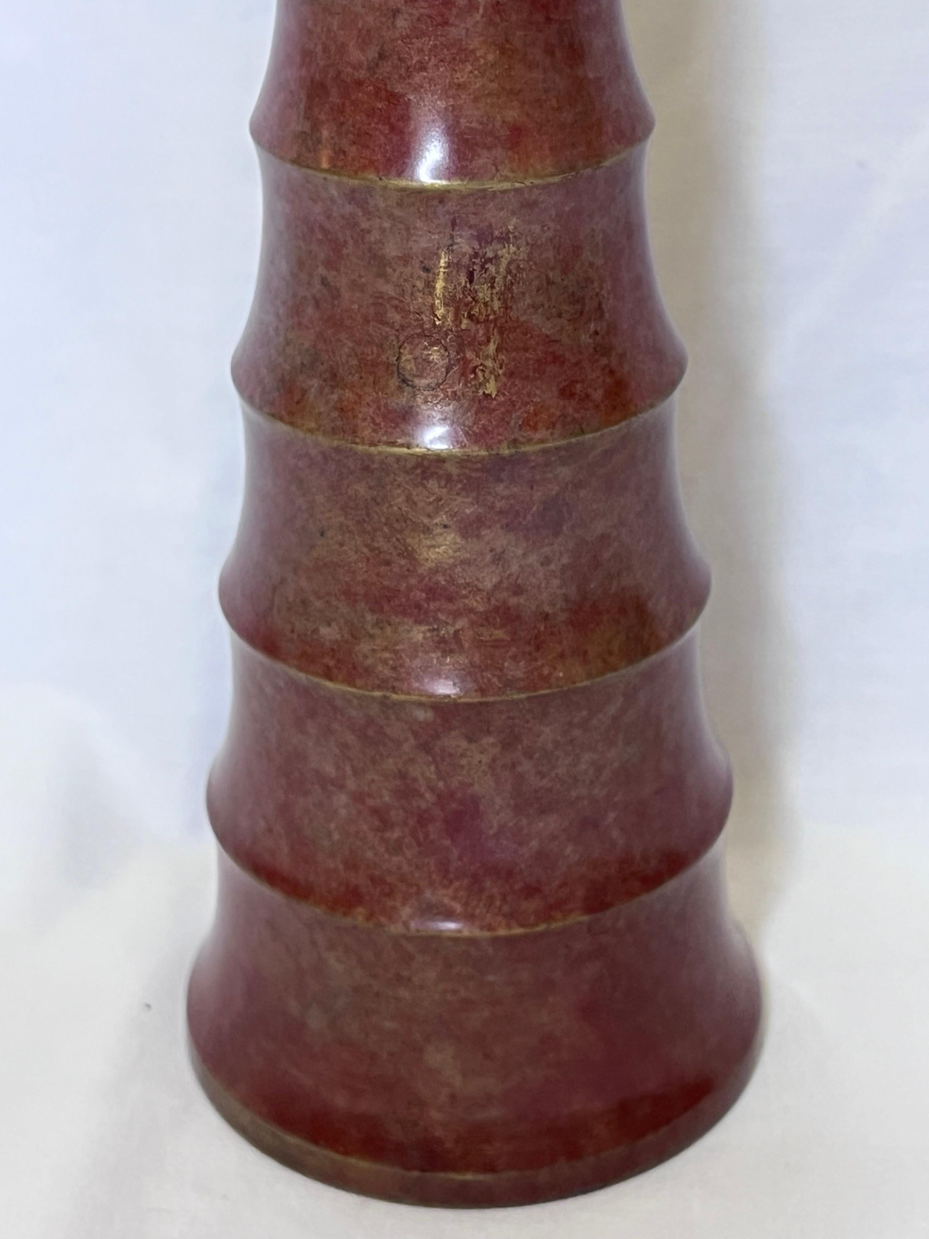 Vintage Bronze Vase Brancusi Inspired Organic Modern Architectural Detail Finish In Good Condition For Sale In Atlanta, GA