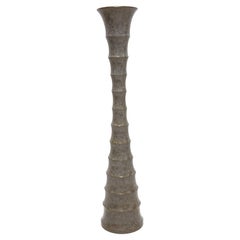 Vintage Bronze Vase Brancusi Inspired Organic Modern Architectural Detail Finish