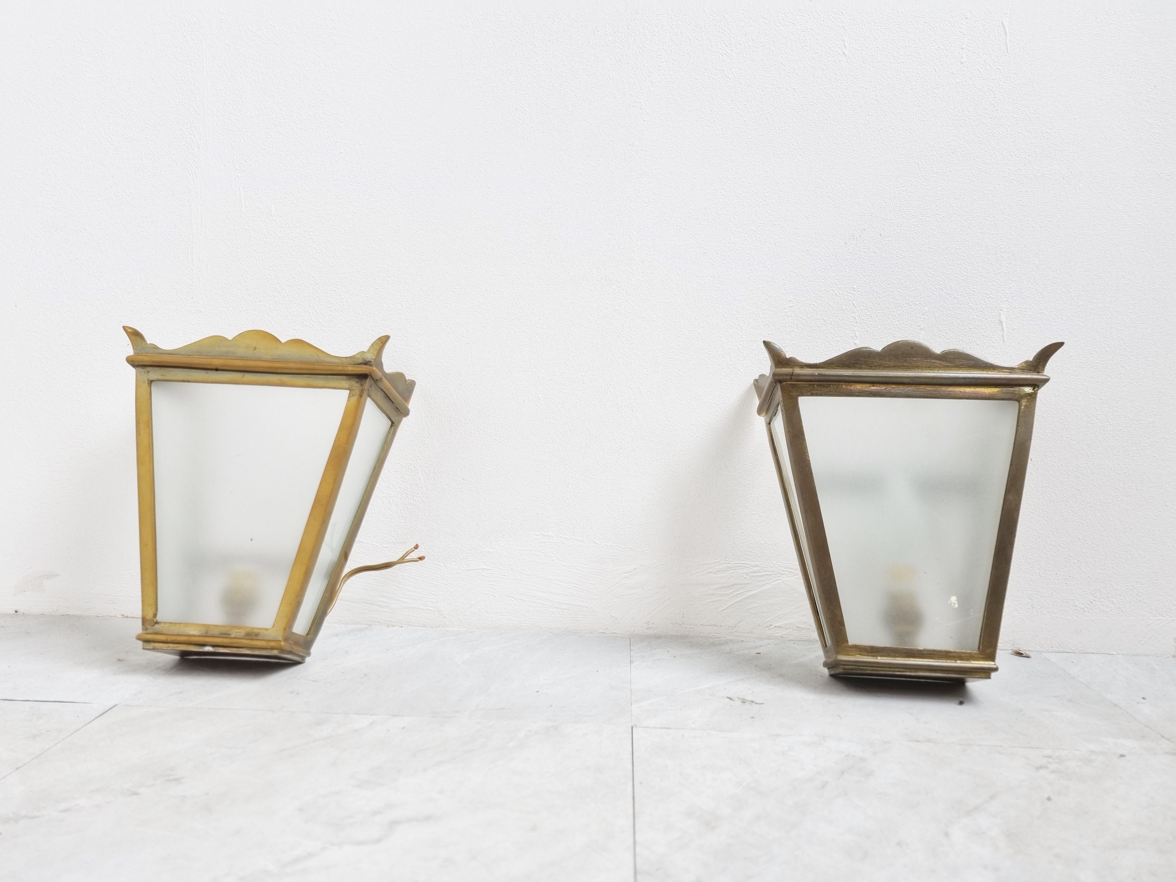 Vintage Bronze Wall Lamps, 1960s In Good Condition For Sale In HEVERLEE, BE