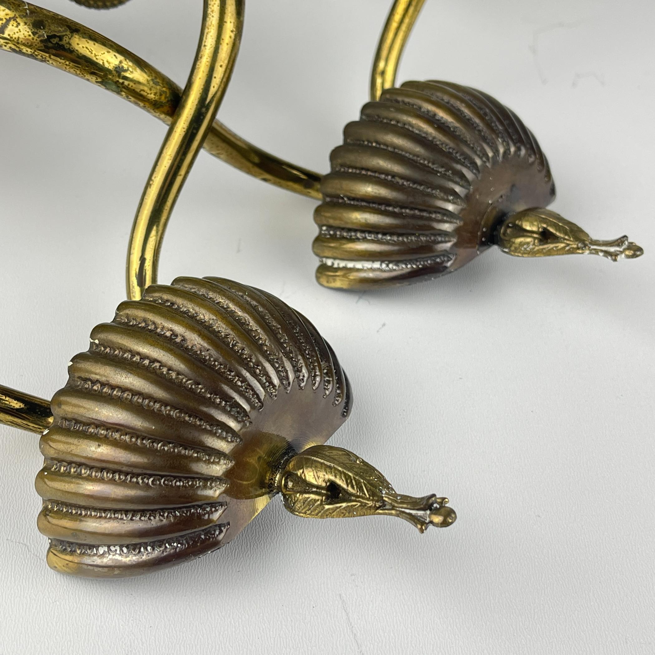 Bronze Vintage bronze wall lamps, Italy 1950s, Set of 2 For Sale