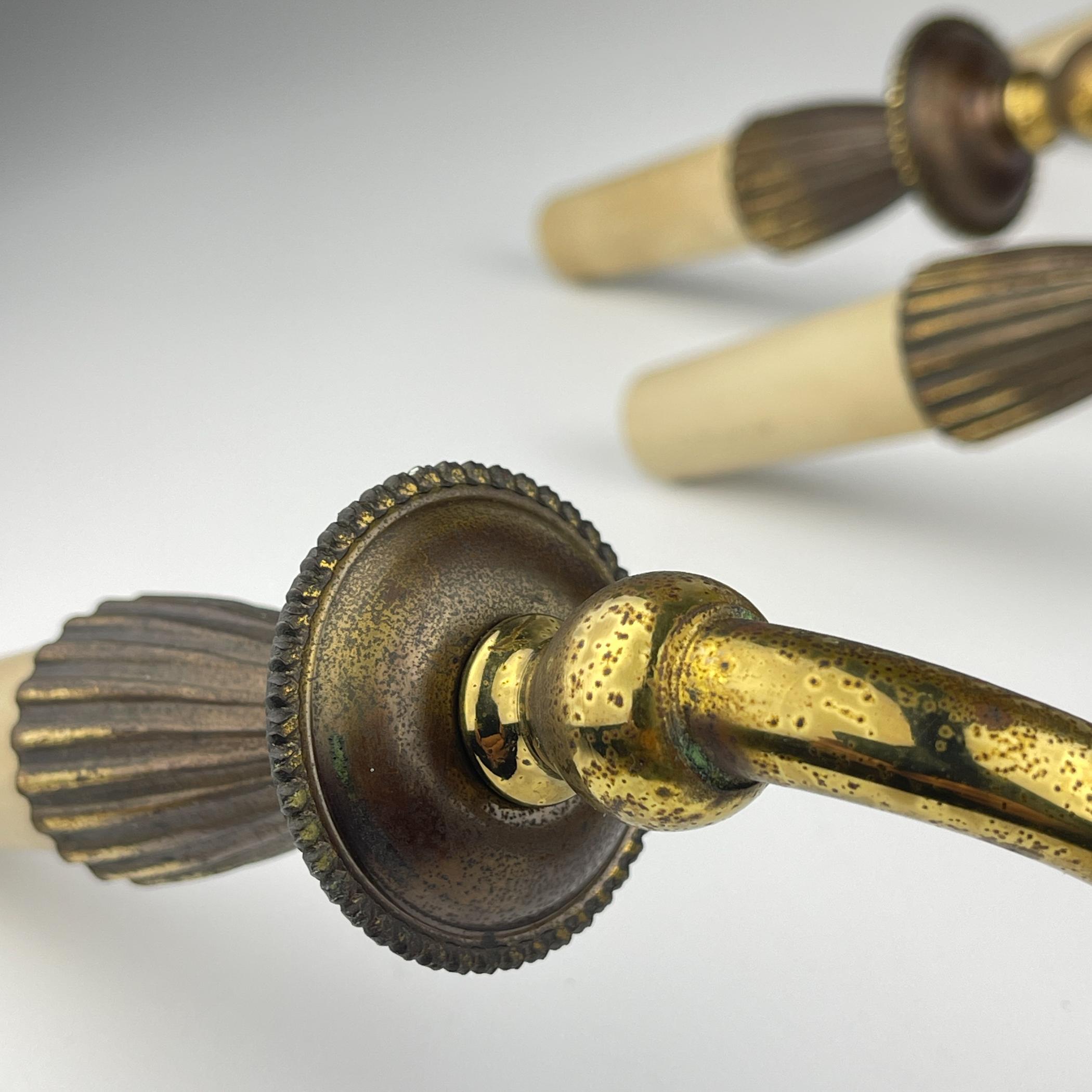 Vintage bronze wall lamps, Italy 1950s, Set of 2 For Sale 1