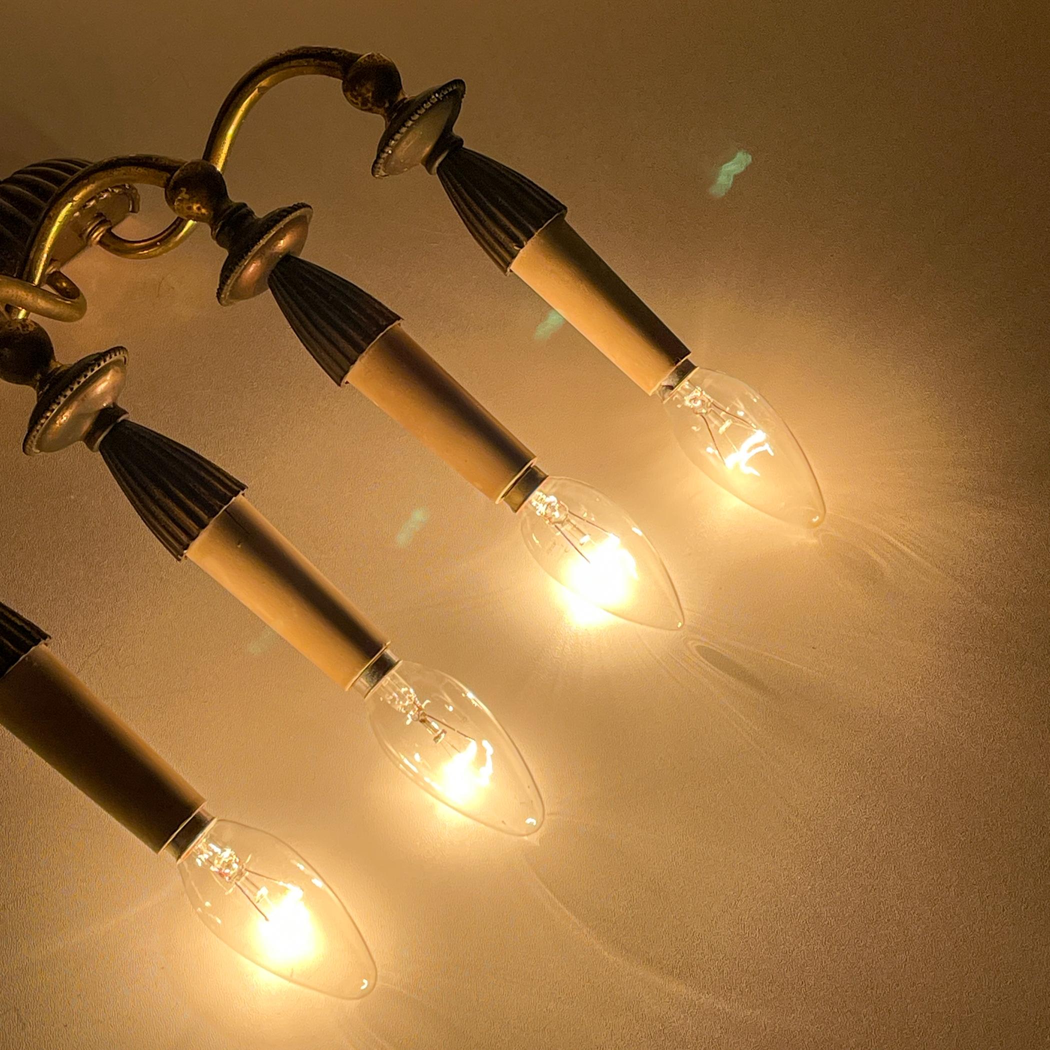 Vintage bronze wall lamps, Italy 1950s, Set of 2 For Sale 2