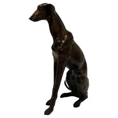 Sculpture vintage de chien marionnette en bronze