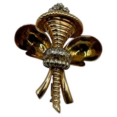 Vintage Brooch in 18kt Gold with Diamonds - Micheletto