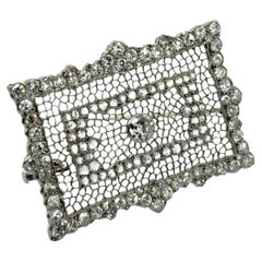 Vintage Brooch with Diamonds in Platinum by Buccellati