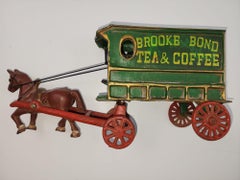 Vintage Brooke Bond Tea and Coffee Cast Iron Horse and Wagon with Driver