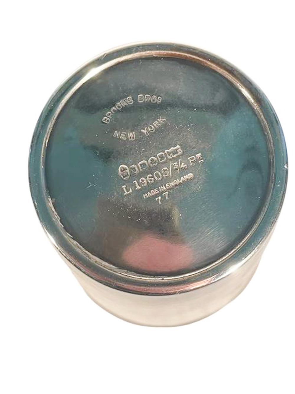 Vintage By. Set de voyage pour cocktails en argent et en verre dans un étui en cuir en vente 7