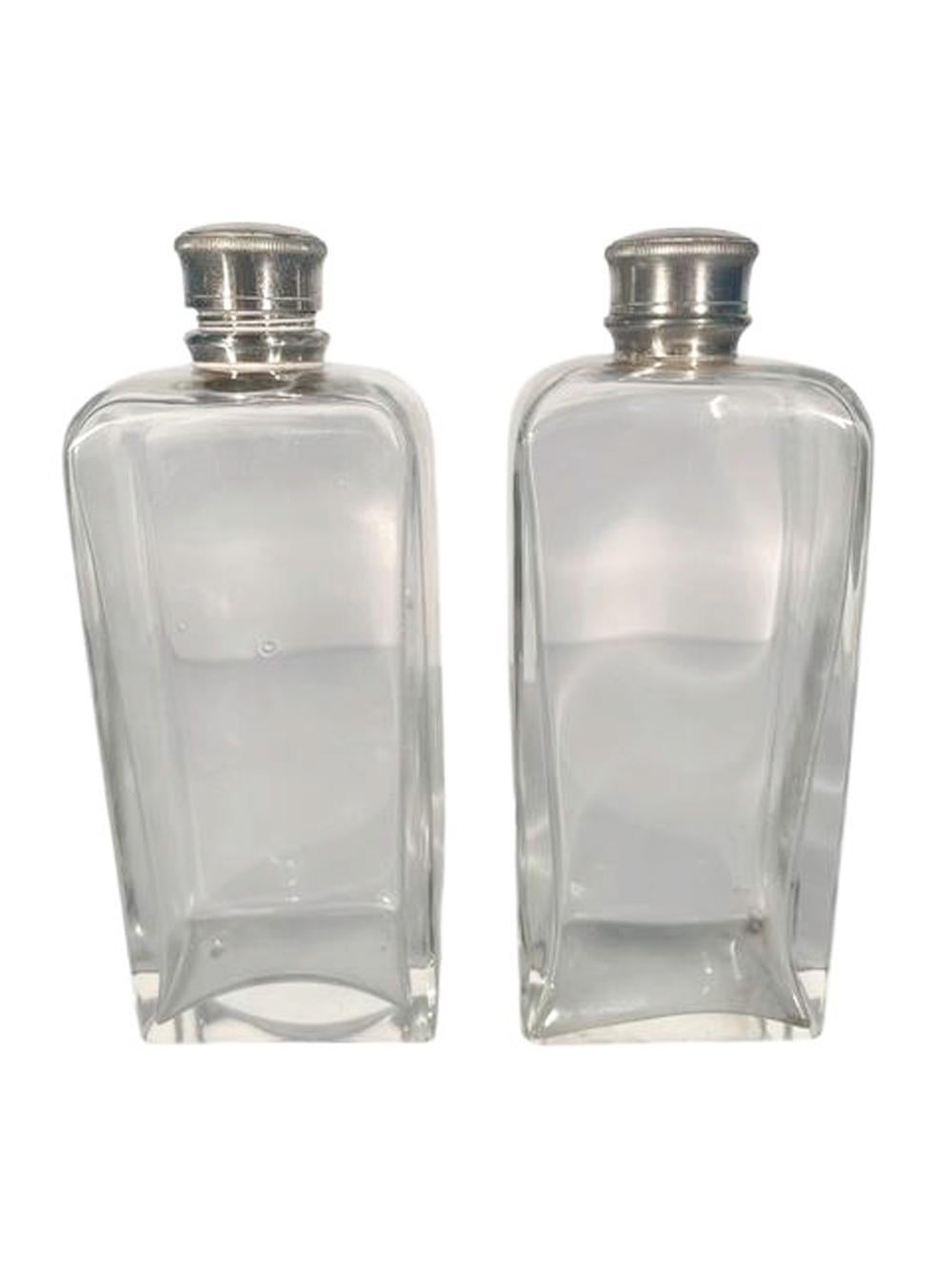 Vintage By. Set de voyage pour cocktails en argent et en verre dans un étui en cuir en vente 9