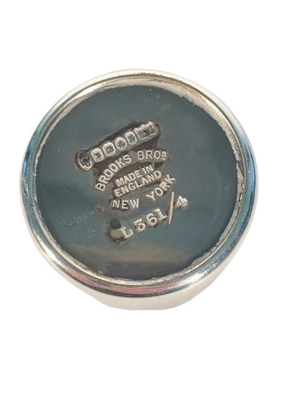 Vintage By. Set de voyage pour cocktails en argent et en verre dans un étui en cuir en vente 11
