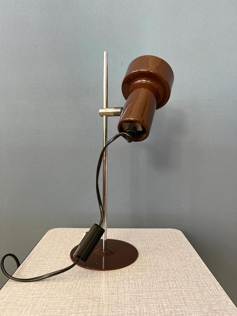 Vintage Brown Adjustable Space Age Desk Lamp, 1970s For Sale 1