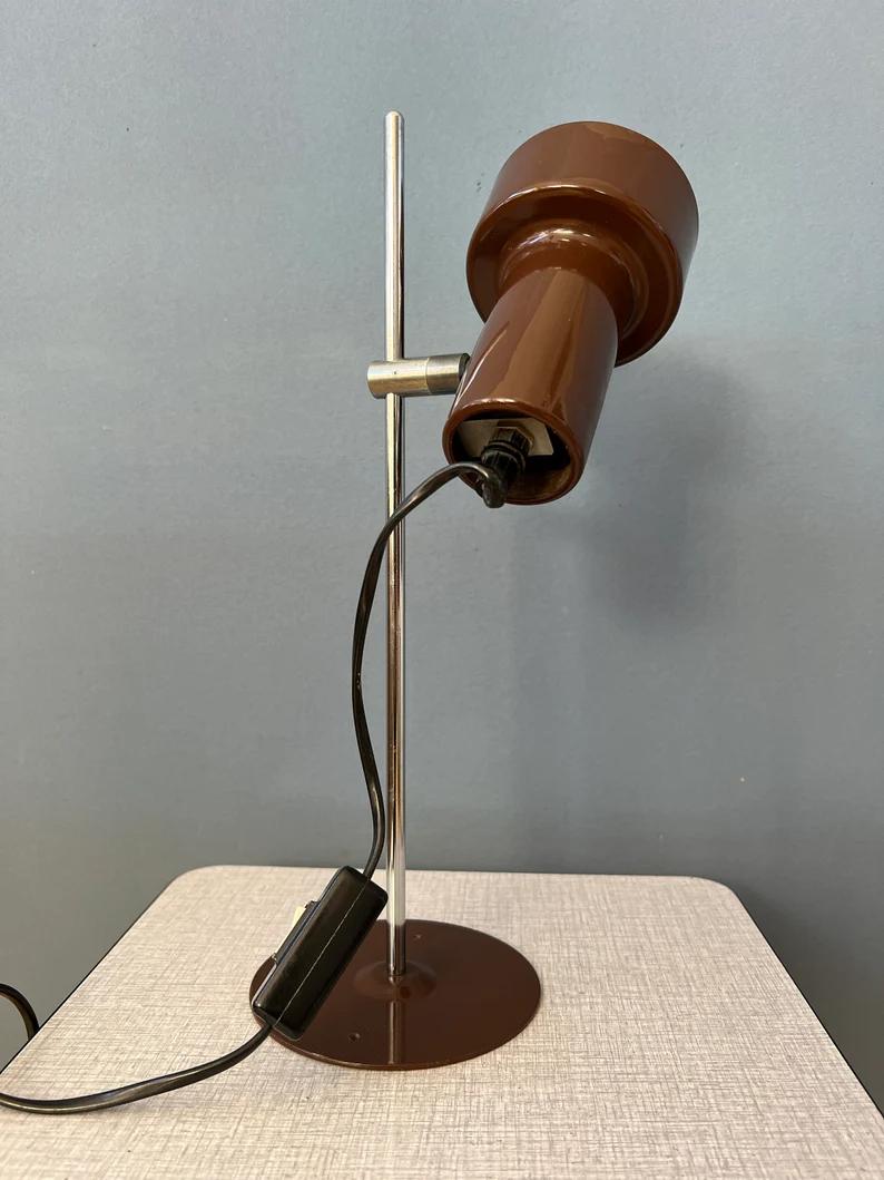 Vintage Brown Adjustable Space Age Desk Lamp, 1970s For Sale 3